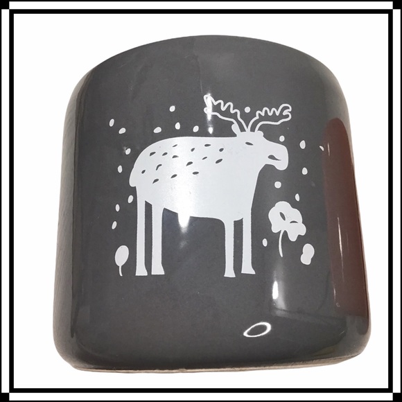 Ceramic Flower Pot Set of 3 Wolf Rabbit Moose 4.5” diameter - Picture 2 of 11